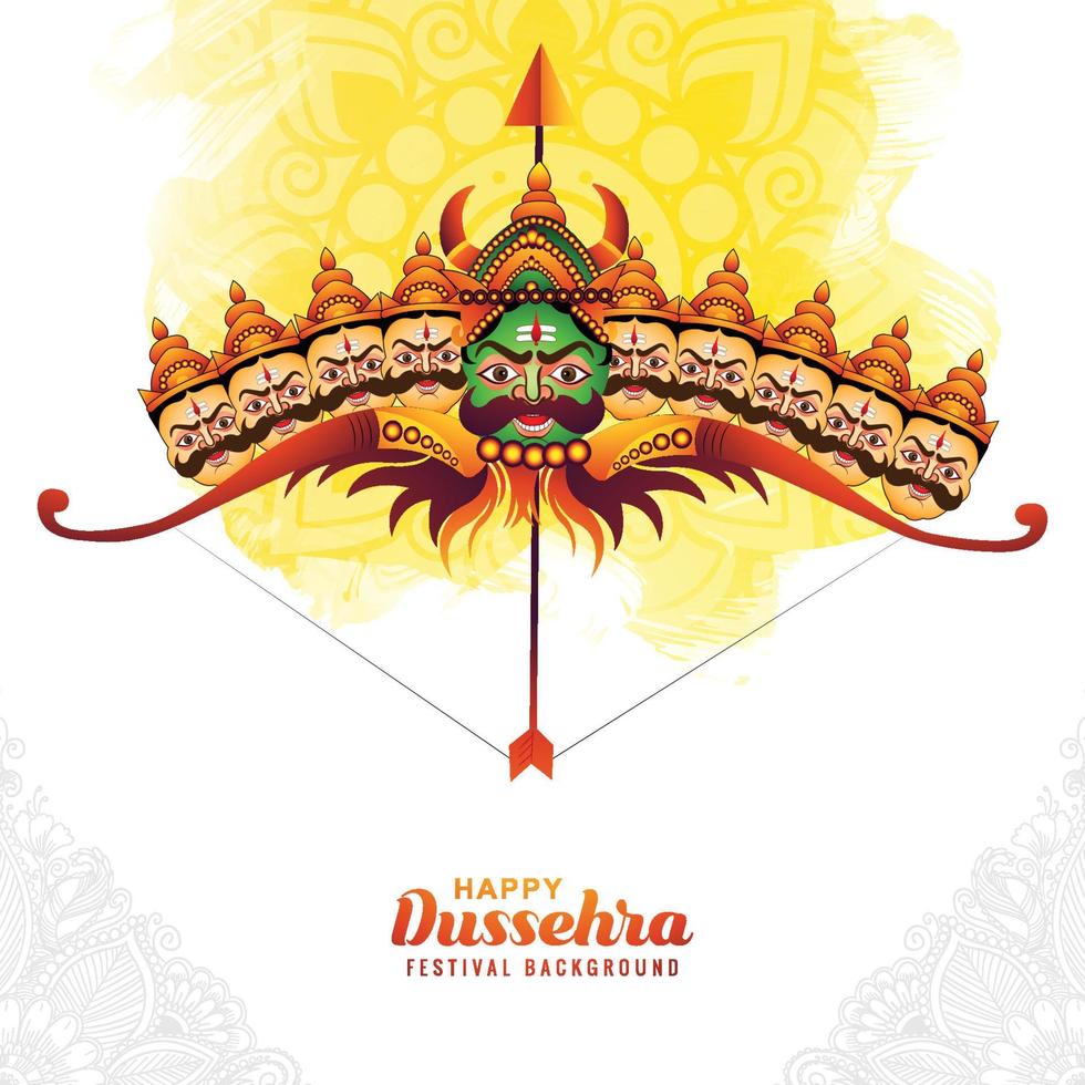 illustratie van boog en pijl van rama in gelukkig dussehra kaart festival achtergrond vector