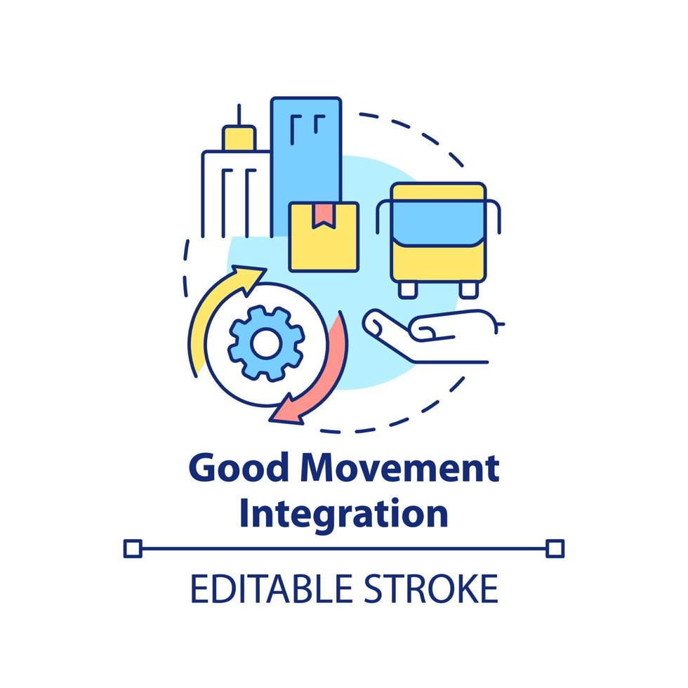 mooi zo beweging integratie concept icoon. logistiek integratie. maas vereiste abstract idee dun lijn illustratie. geïsoleerd schets tekening. bewerkbare hartinfarct. vector