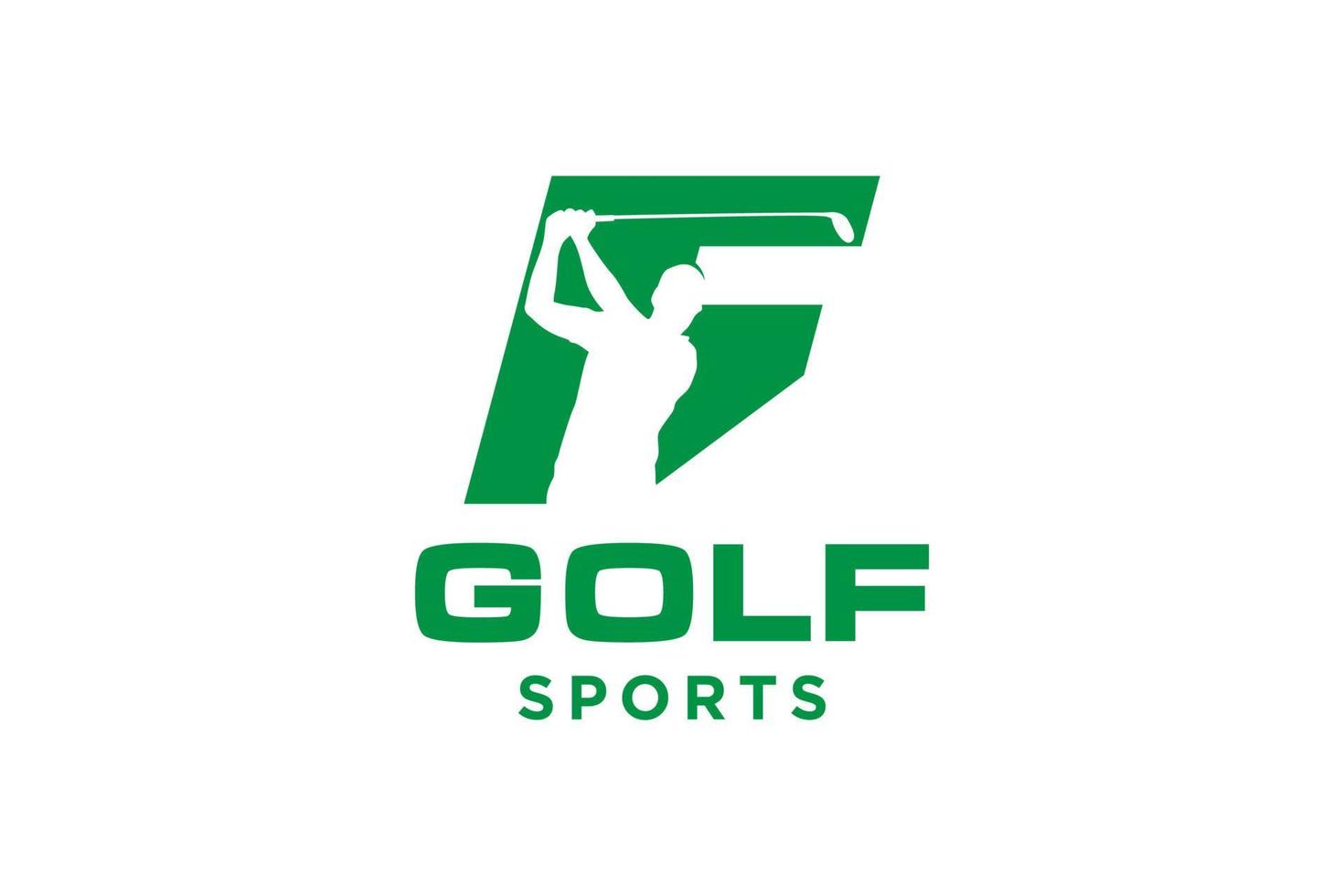 alfabet letter pictogram logo f voor golf logo vector ontwerpsjabloon, vector label van golf, logo van golfkampioenschap, illustratie, creatief pictogram, ontwerpconcept
