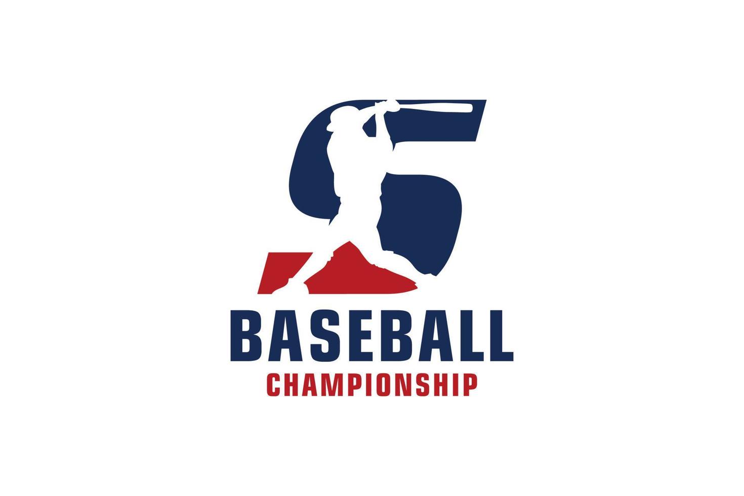 letter s met honkbal logo-ontwerp. vectorontwerpsjabloonelementen voor sportteam of huisstijl. vector