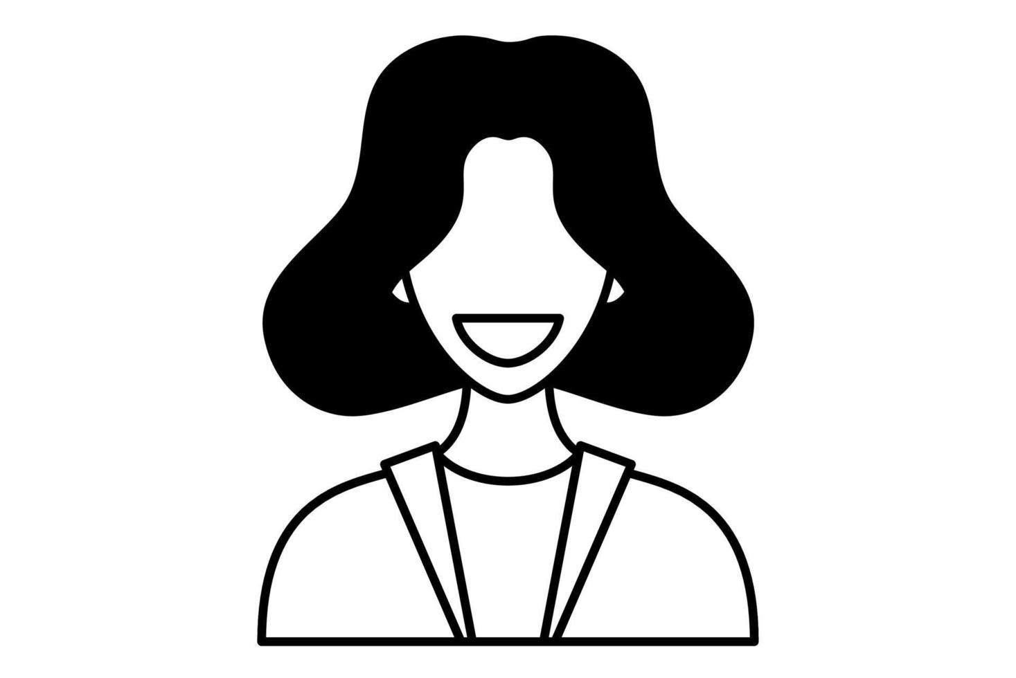 glimlach vrouw gezicht avatar vector illustratie. de gezicht van een gelukkig meisje. avatar van een lachend jong vrouw. portret. vector vlak illustratie