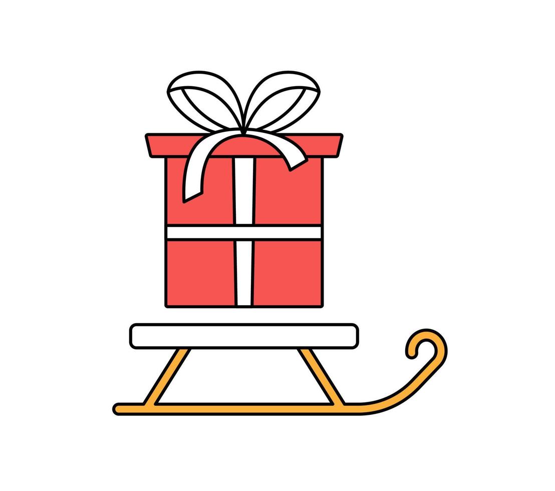 de kerstman slee levering cadeaus online. Kerstmis boodschappen doen van huis gebruik makend van een levering onderhoud vector