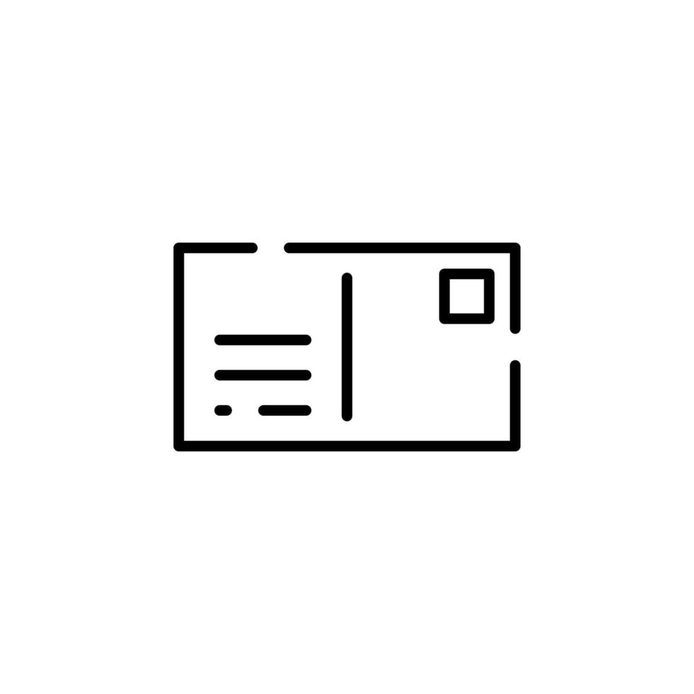 na, brief, mail, ansichtkaart stippel lijn icoon vector illustratie logo sjabloon. geschikt voor veel doeleinden.