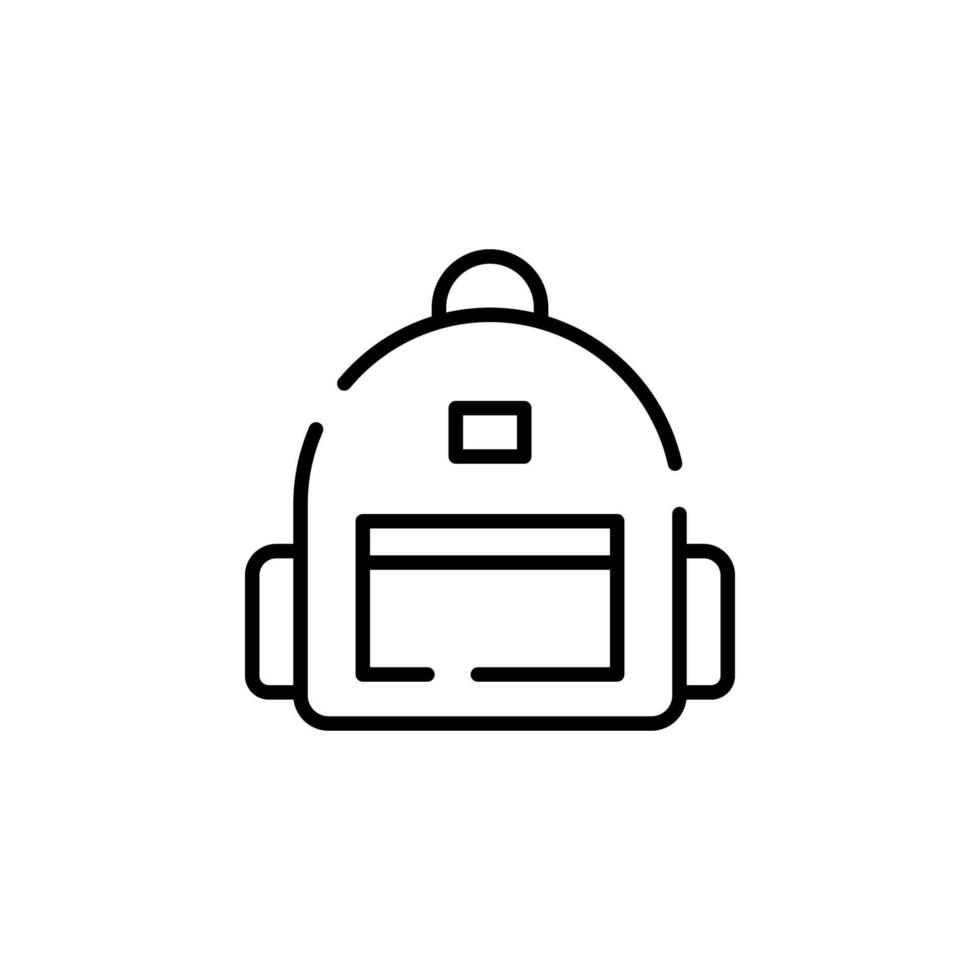rugzak, school, rugzak, knapzak stippel lijn icoon vector illustratie logo sjabloon. geschikt voor veel doeleinden.