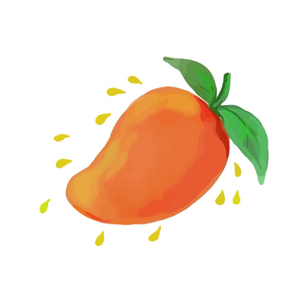 sappig mango fruit waterverf vector