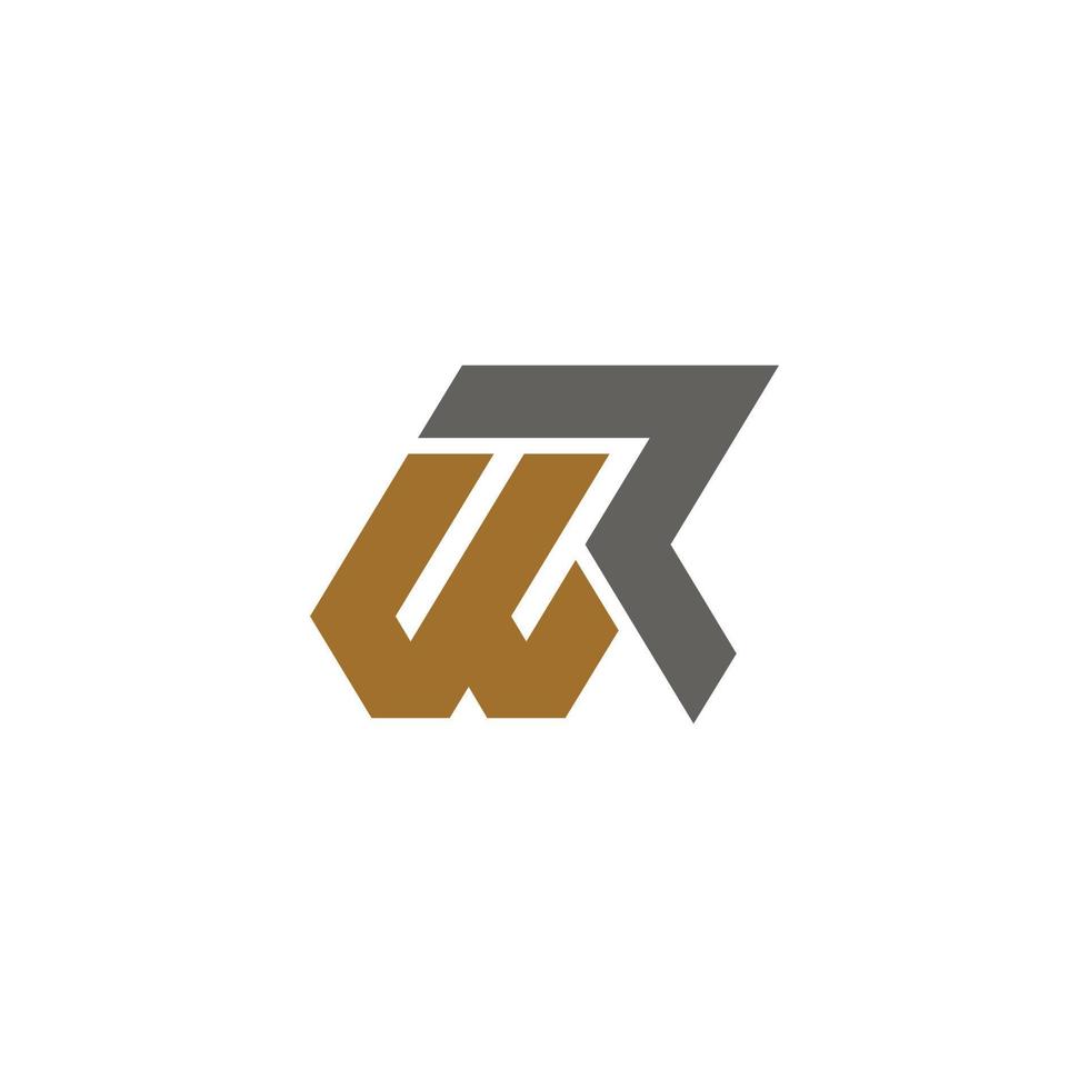 brief w,r modern elegant minimalistische stijl logo ontwerp vector