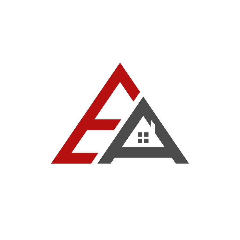brief e,a combinatie met thuis, elegant minimalistische stijl logo ontwerp bewerkbare vector
