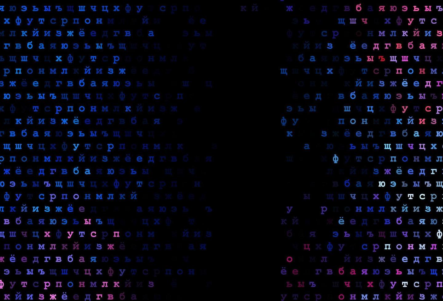 donkerblauwe, rode vectorachtergrond met tekens van alfabet. vector