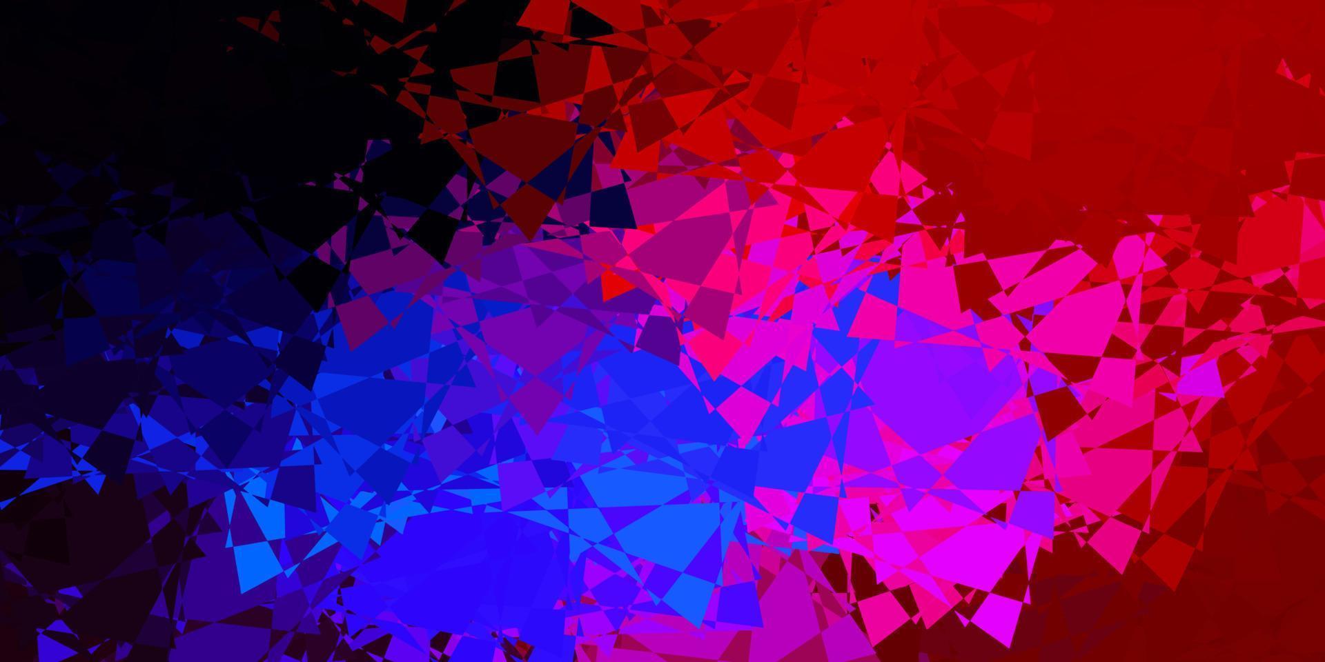donkerblauw, rood vectorpatroon met veelhoekige vormen. vector