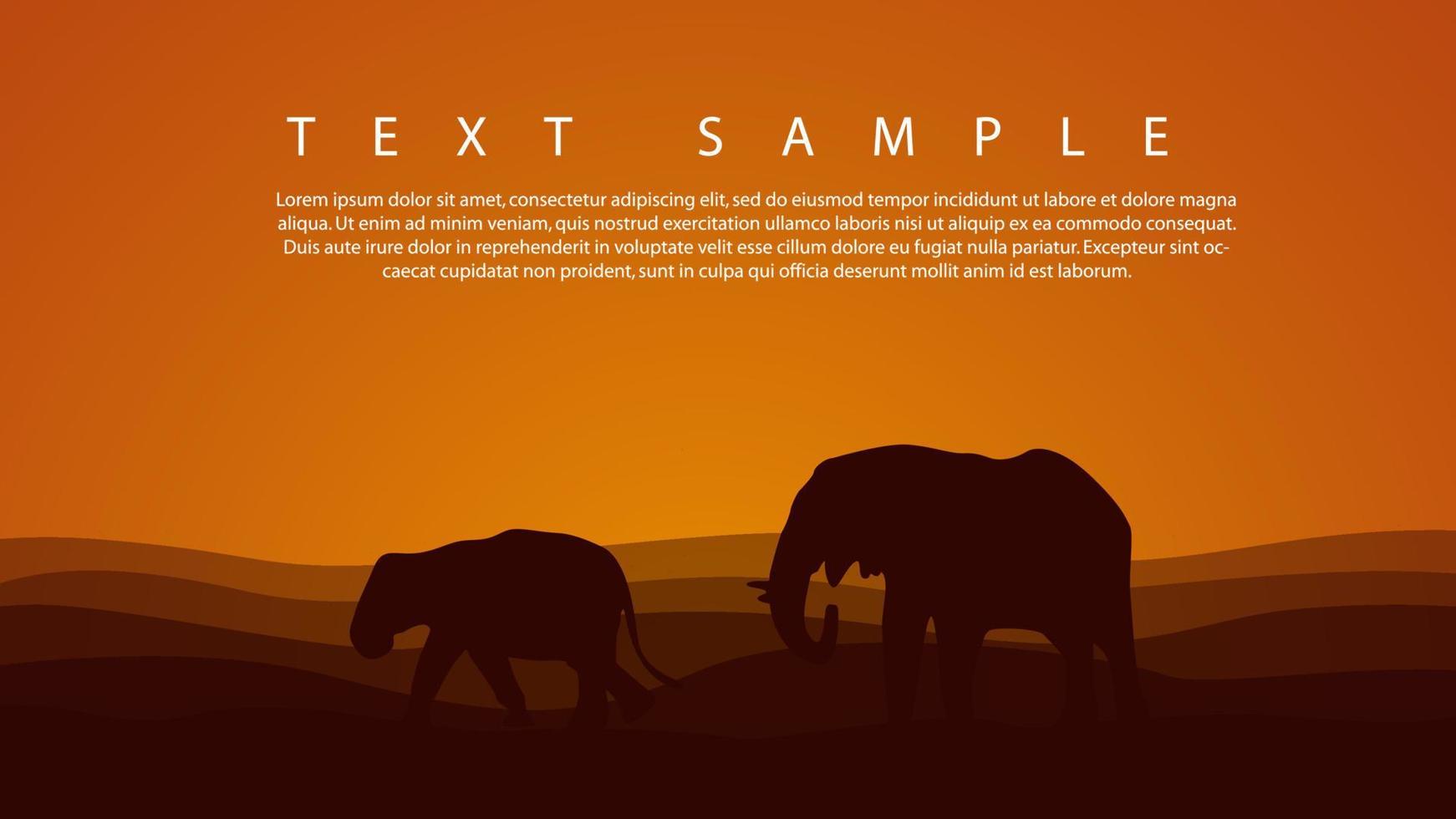 Afrika woestijn natuur landschap met dieren silhouet vector