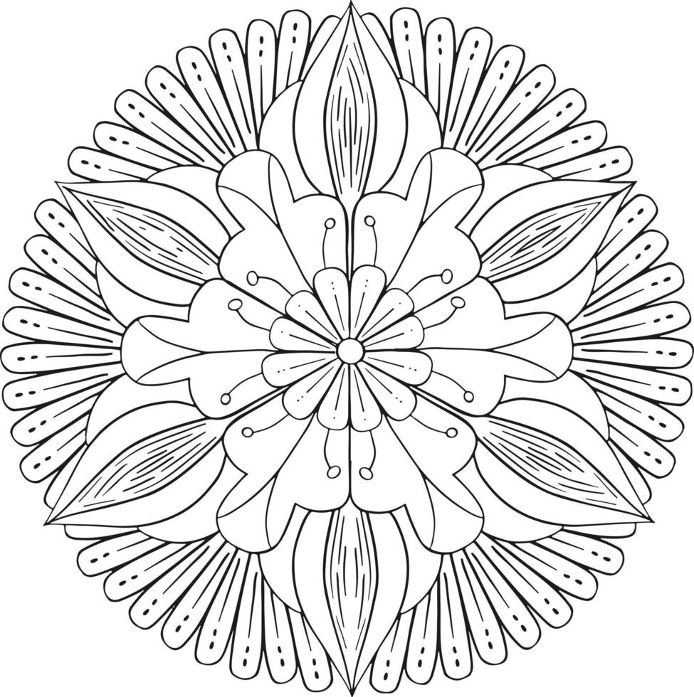 zwart-wit mandala voor kleurplaat. vector