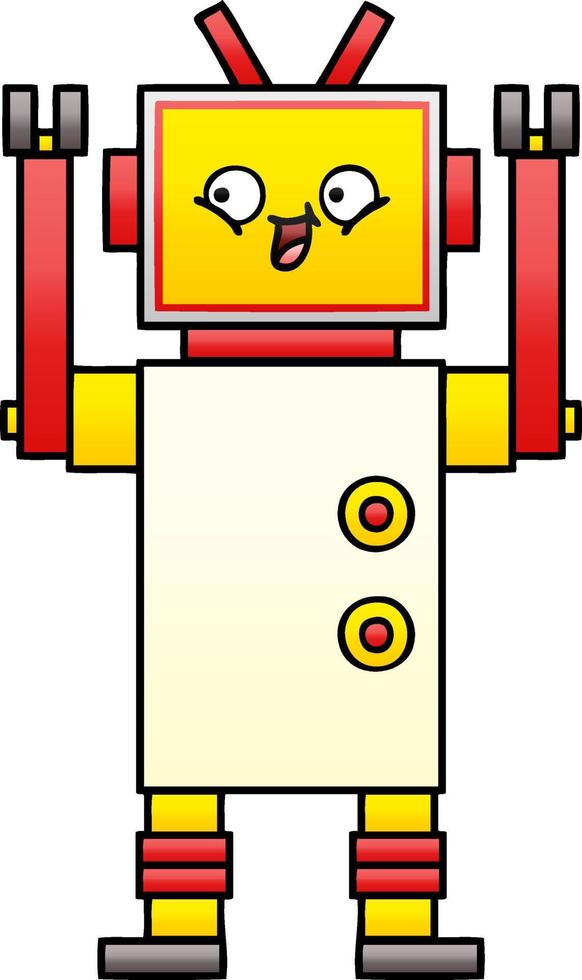 gradiënt gearceerde cartoon robot vector