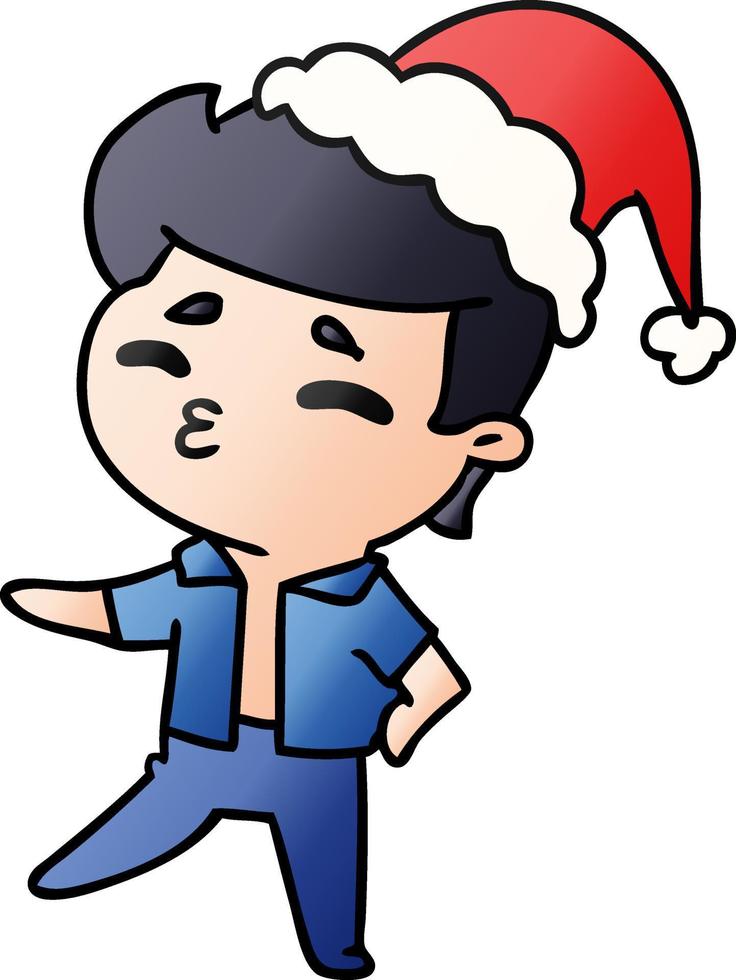 kerstverloop cartoon van kawaii boy vector