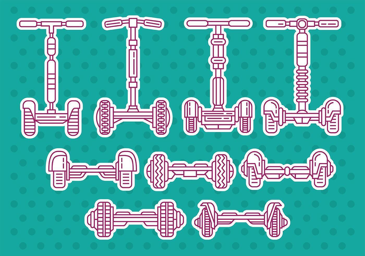 Segway pictogrammen vector