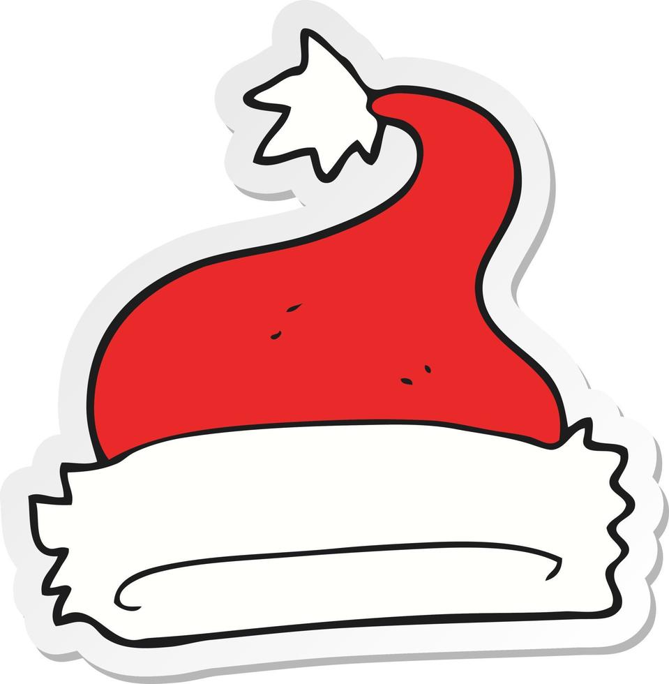 sticker van een cartoon kerstmuts vector