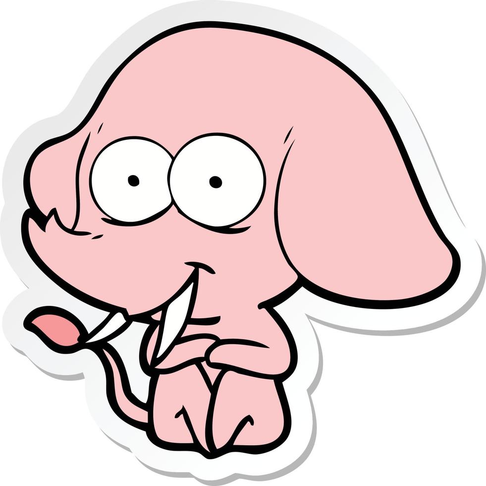 sticker van een vrolijke cartoonolifant vector