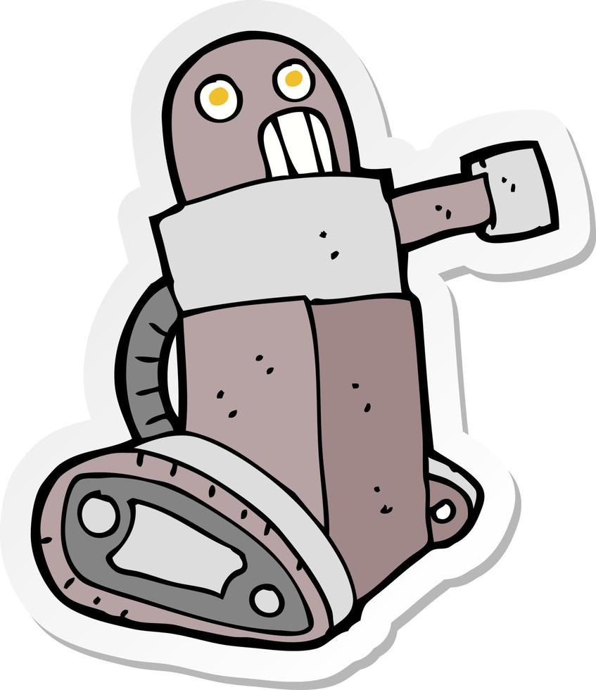 sticker van een tekenfilm tank robot vector