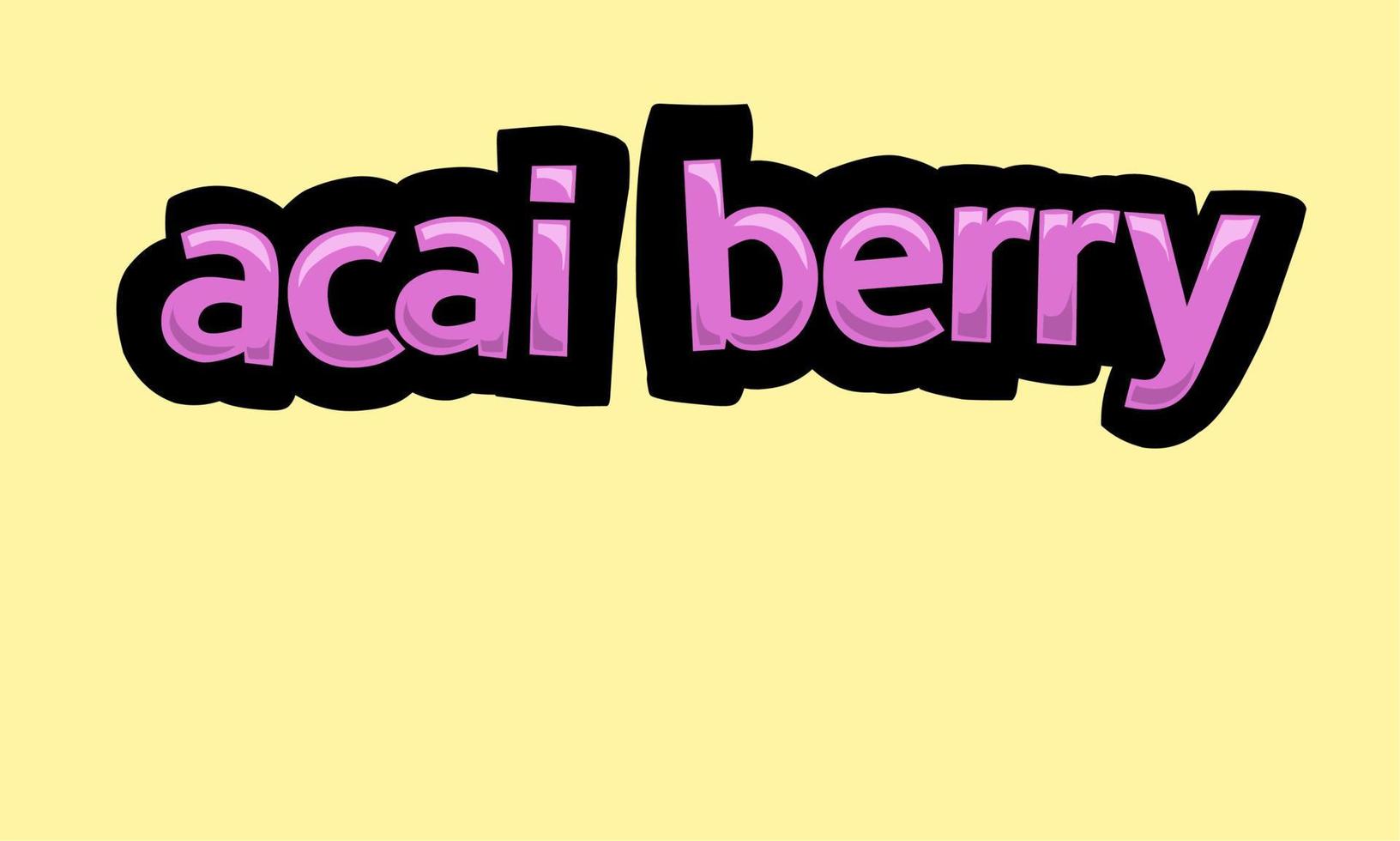 acai BES schrijven vector ontwerp Aan een geel achtergrond