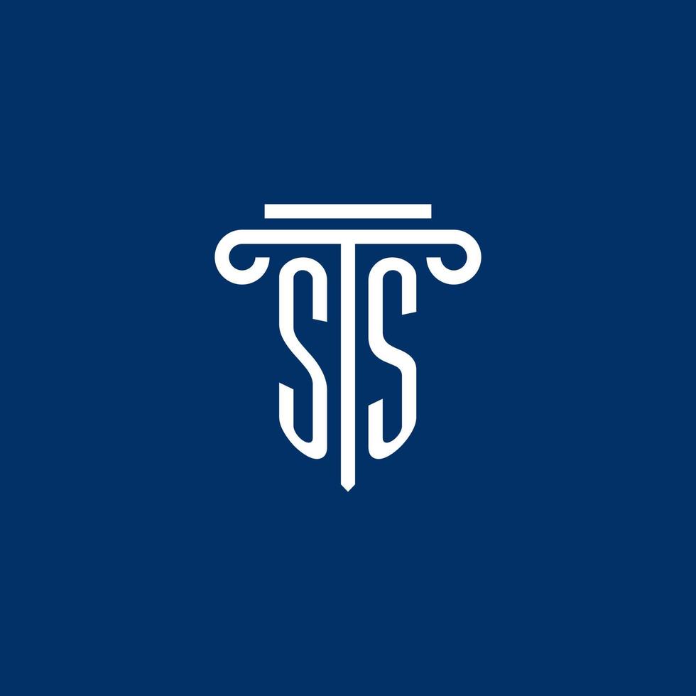 ss eerste logo monogram met gemakkelijk pijler icoon vector