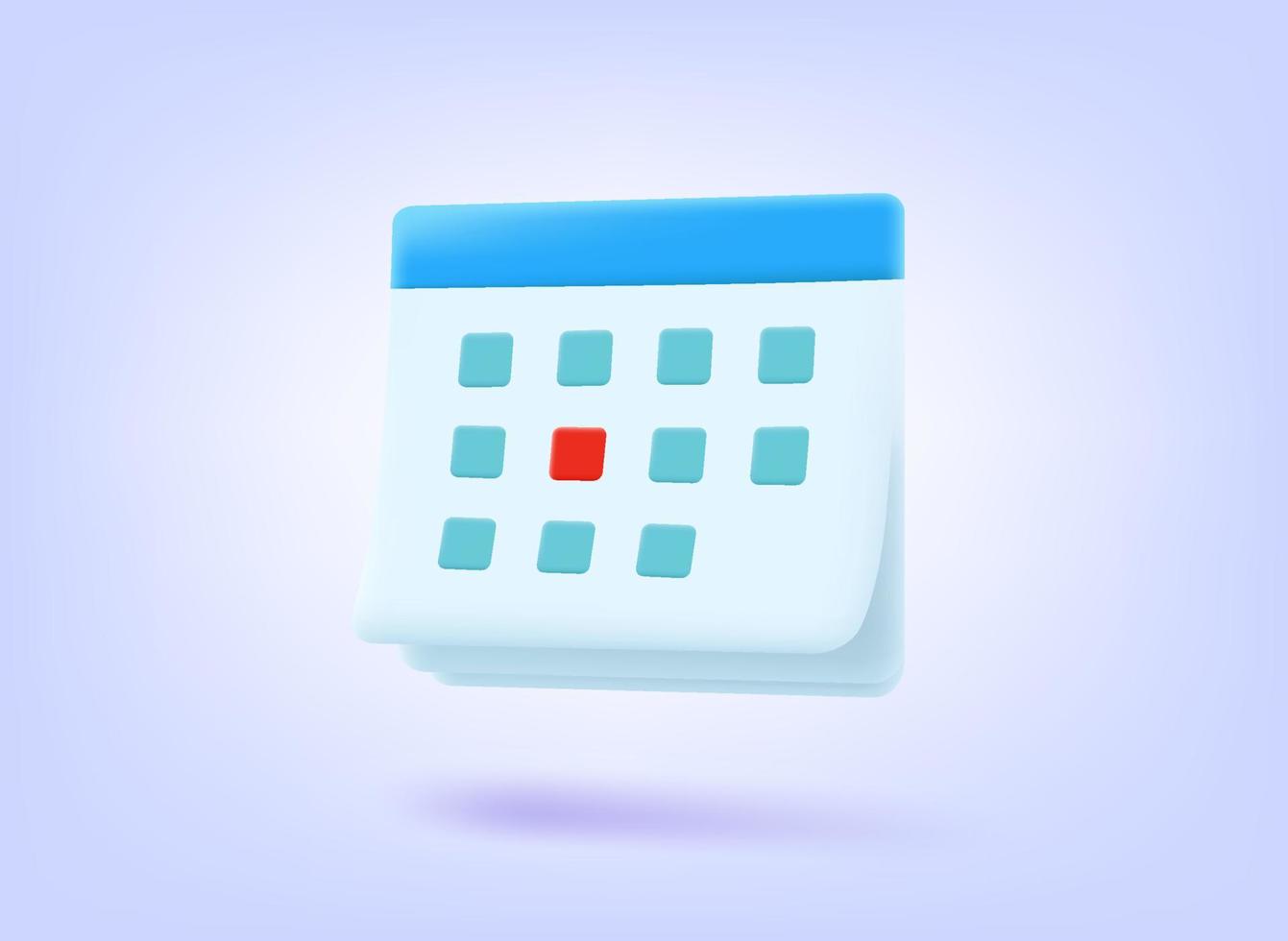 kalender icoon. 3d vector illustratie