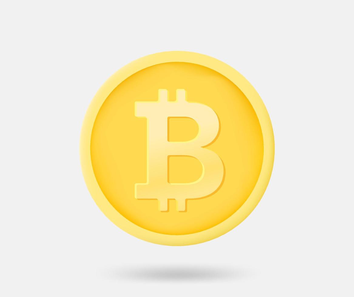 goud bitcoin munt. 3d vector geïsoleerd illustratie