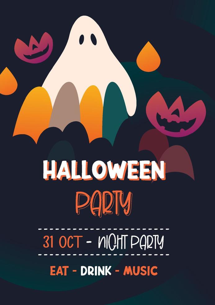 halloween partij uitnodigingen of groet kaarten achtergrond. halloween illustratie sjabloon voor banier, poster, folder, uitverkoop, en allemaal ontwerp. vector