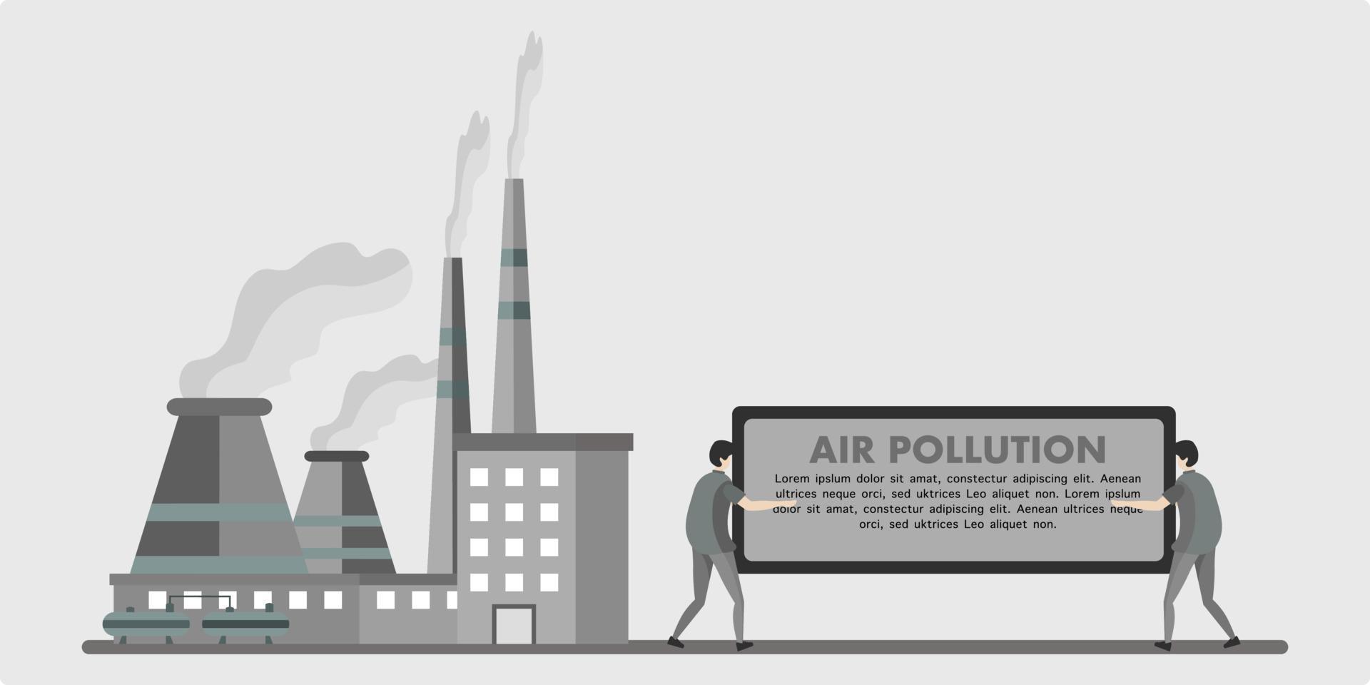 fabriek lucht vervuiling. vervuild omgeving, industrieel rook en industrieel rook wolk vector illustratie, lucht verontreiniging van fabriek rook.