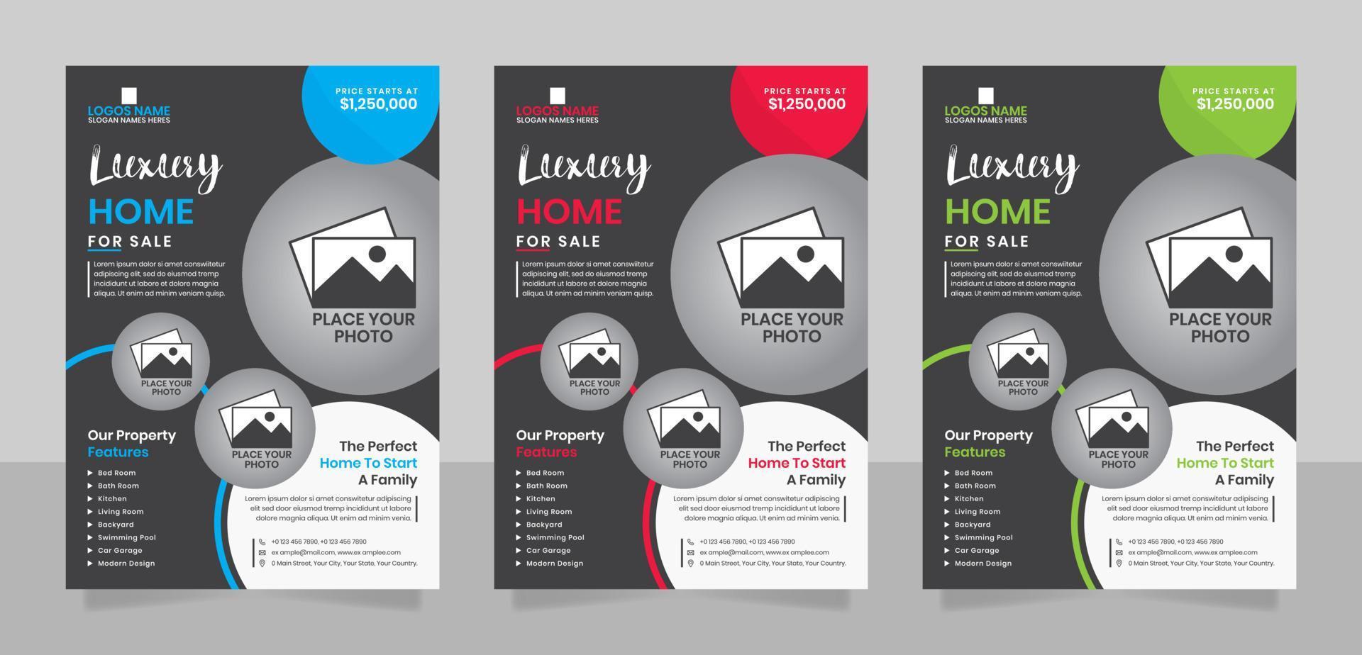 luxe huis uitverkoop echt landgoed folder zakelijke bedrijf brochure sjabloon ontwerp brochure vector