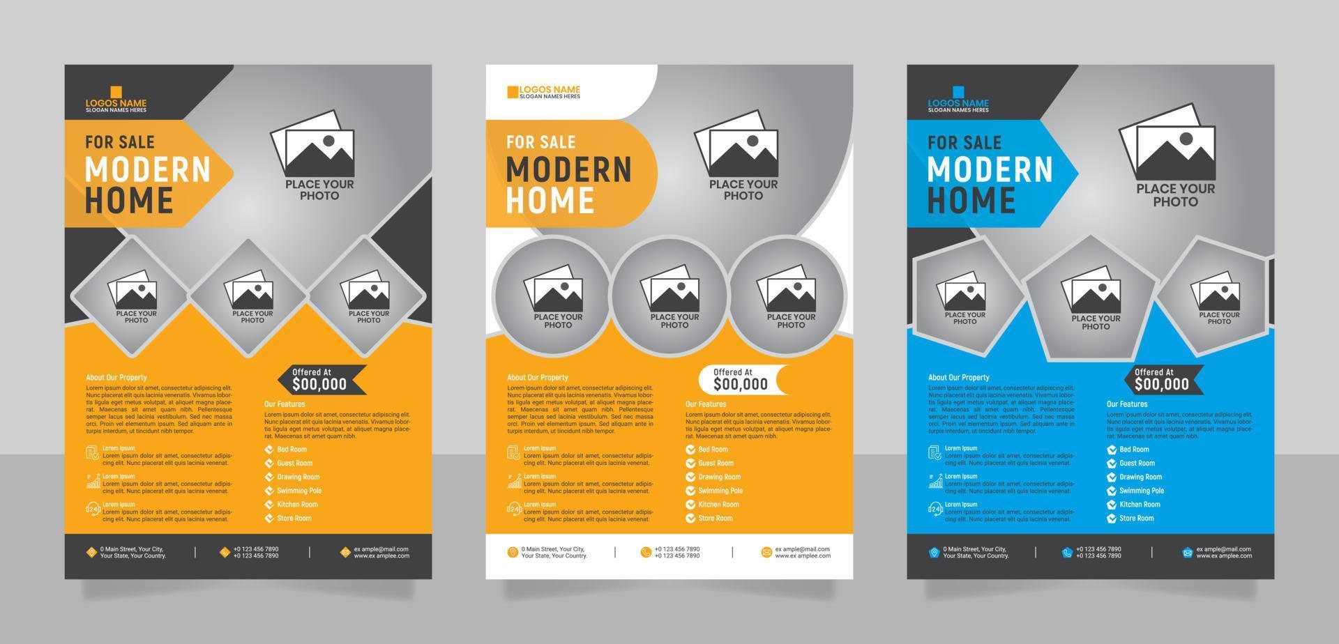 huis uitverkoop gebouw echt landgoed folder zakelijke bedrijf brochure sjabloon ontwerp brochure vector