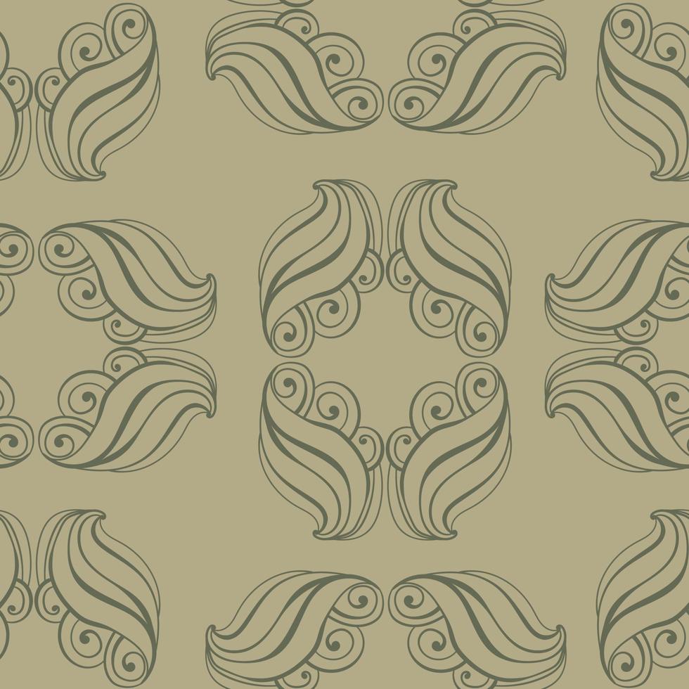 abstract paisley naadloos patroon, overladen elementen Aan grijs groen achtergrond vector