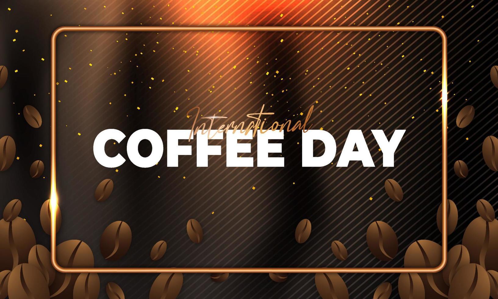modern en premie Internationale koffie dag groet ontwerp vector