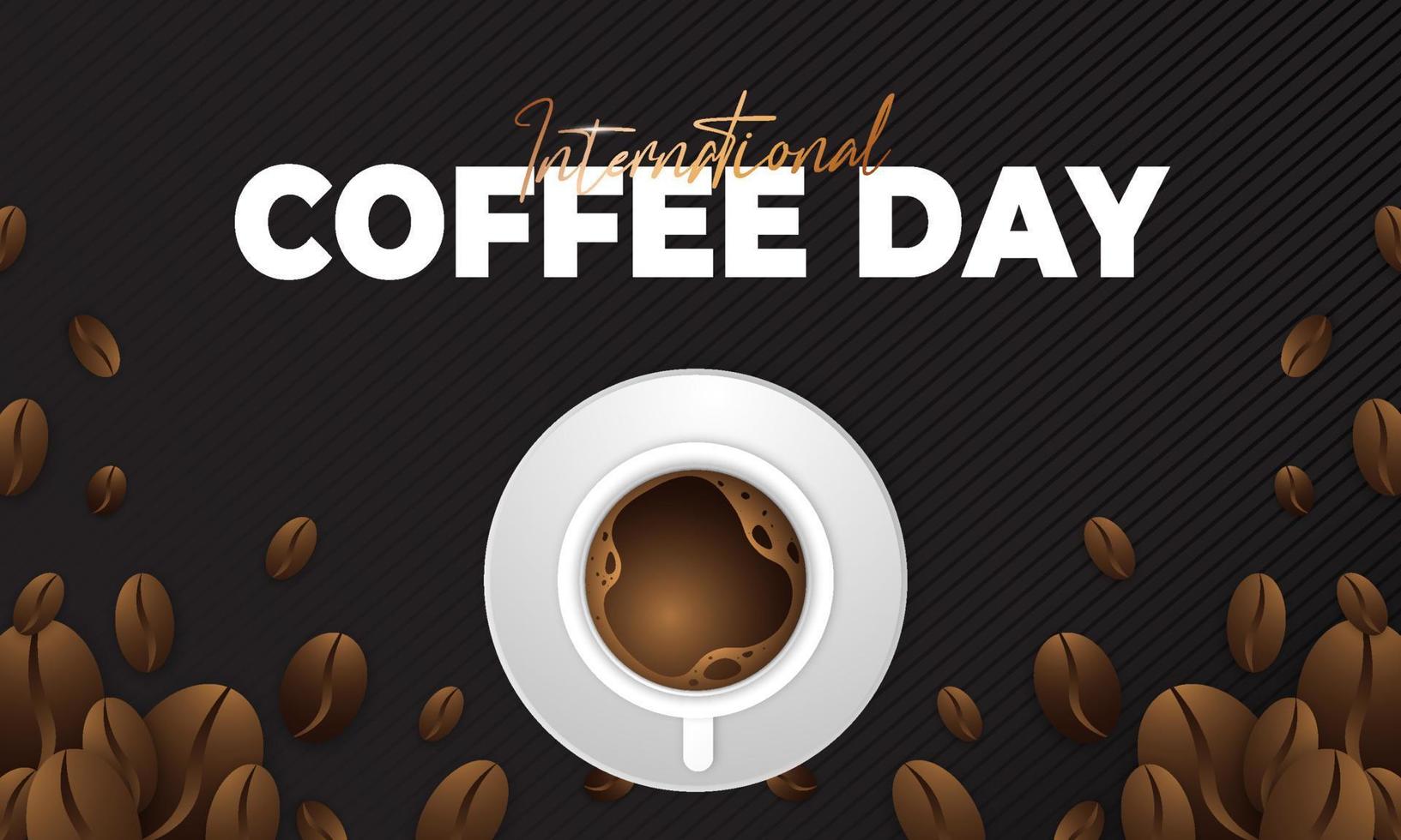 modern en premie Internationale koffie dag groet ontwerp vector