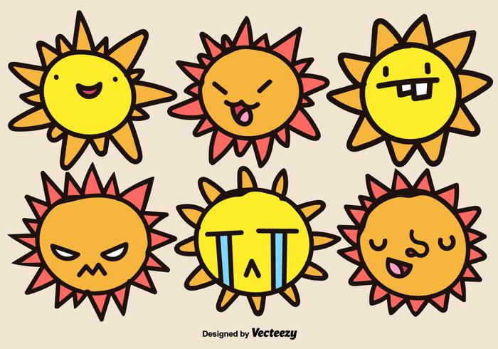 Cartoon zonnen vector set