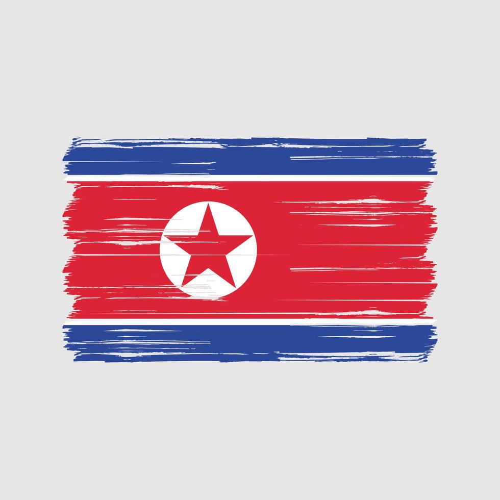 noord-korea vlagborstel. nationale vlag vector