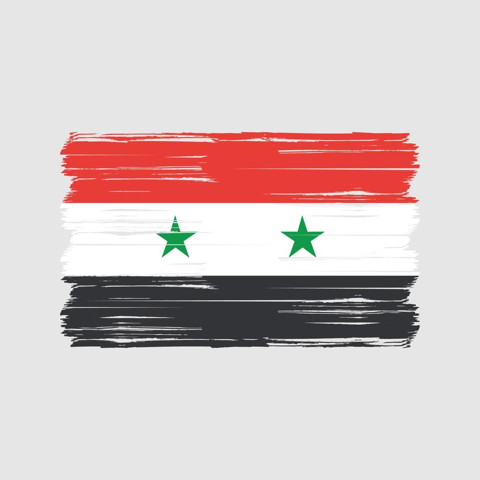 syrië vlag borstel. nationale vlag vector