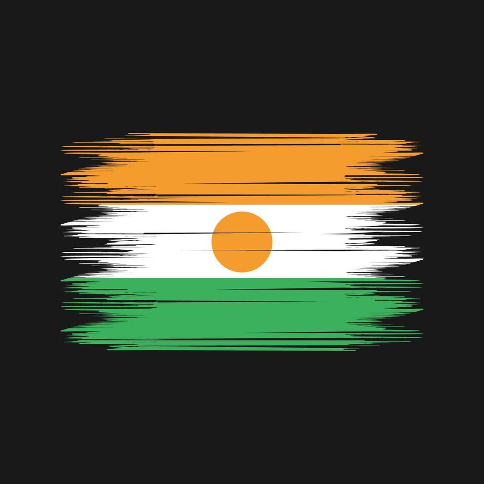 Niger vlag borstel vector. nationaal vlag borstel vector