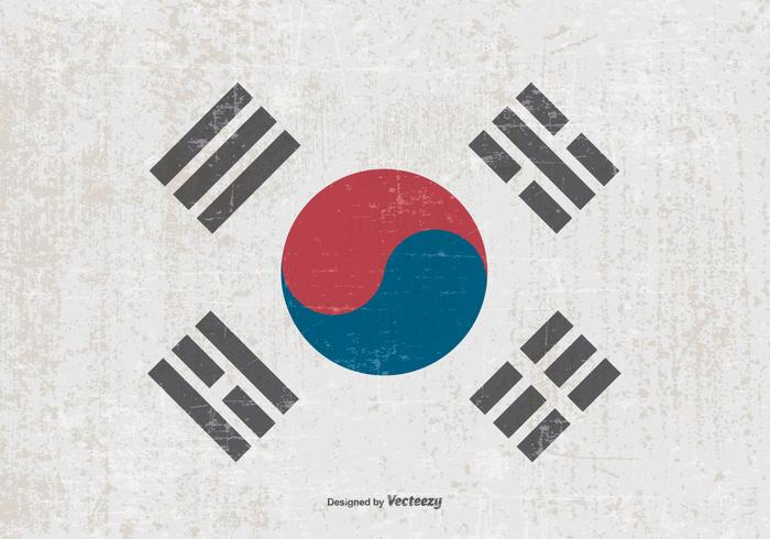 Grunge Vlag van Zuid-Korea vector