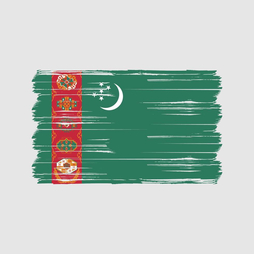 Turkmenistan vlag borstel. nationale vlag vector