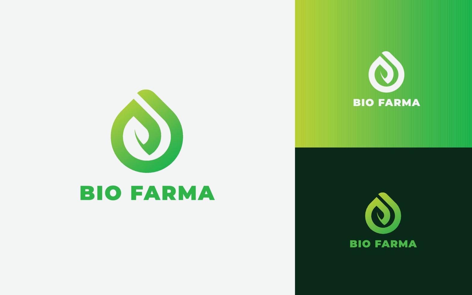 bio apotheek laten vallen geneeskunde vector logo ontwerp