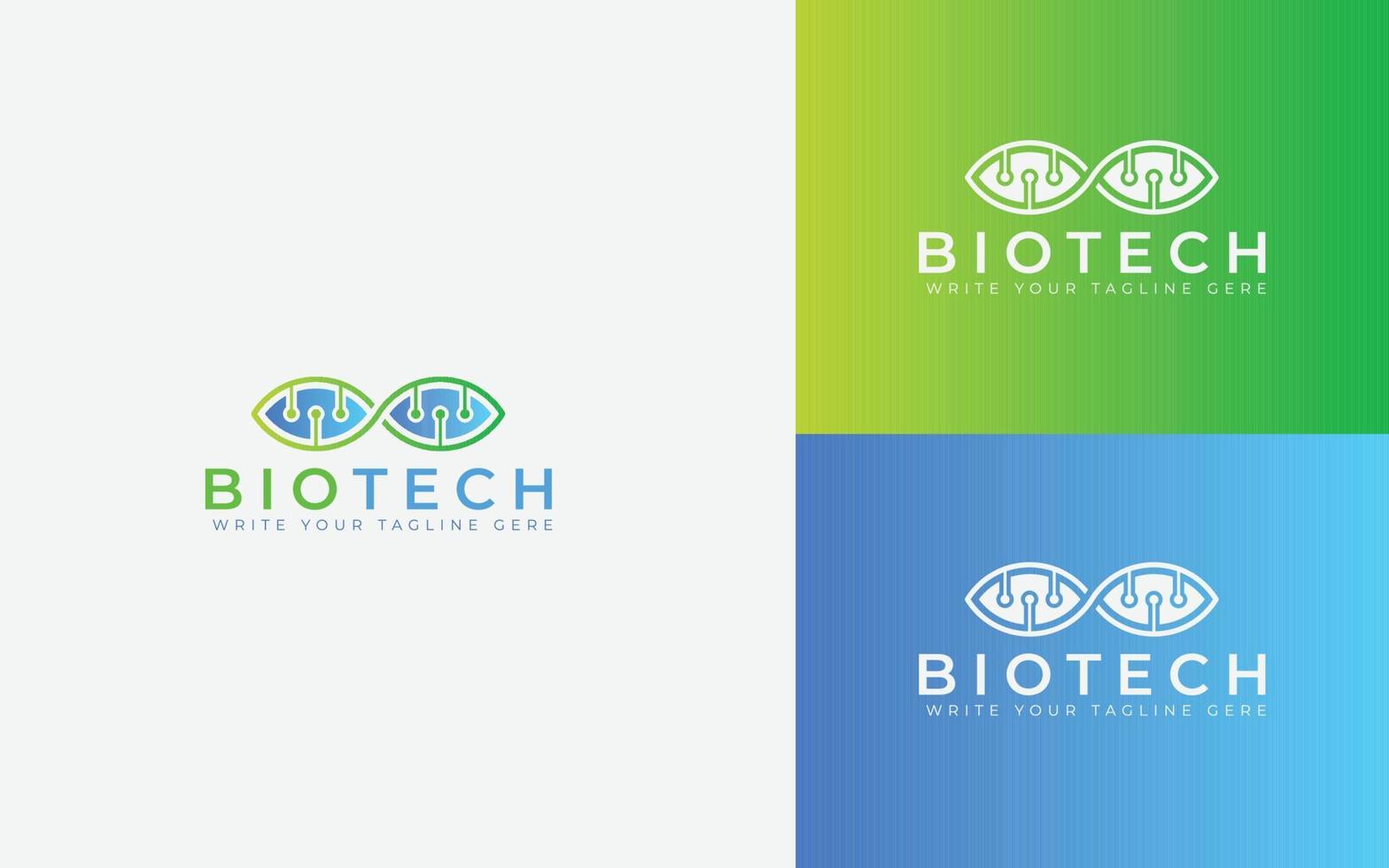 bio technologie met dna concept logo, biologie logo vector ontwerp