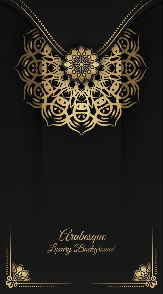 arabesk luxe achtergrond ronde gouden decoratie vector