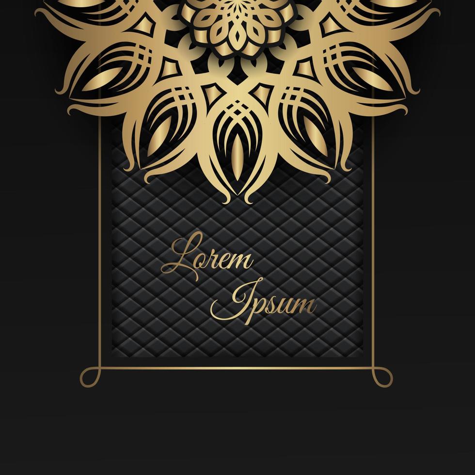 luxe zwart achtergrond, met goud ornament vector