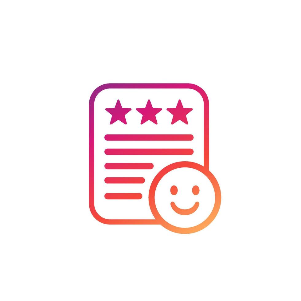 mooi zo recensie icoon met emoji vector