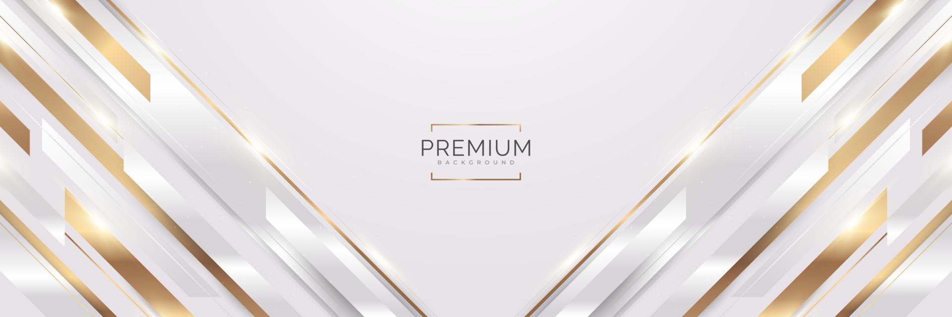 luxe witte en gouden achtergrond met gouden lijnen en papier gesneden stijl. premium grijze en gouden achtergrond voor prijs, nominatie, ceremonie, formele uitnodiging of certificaatontwerp vector