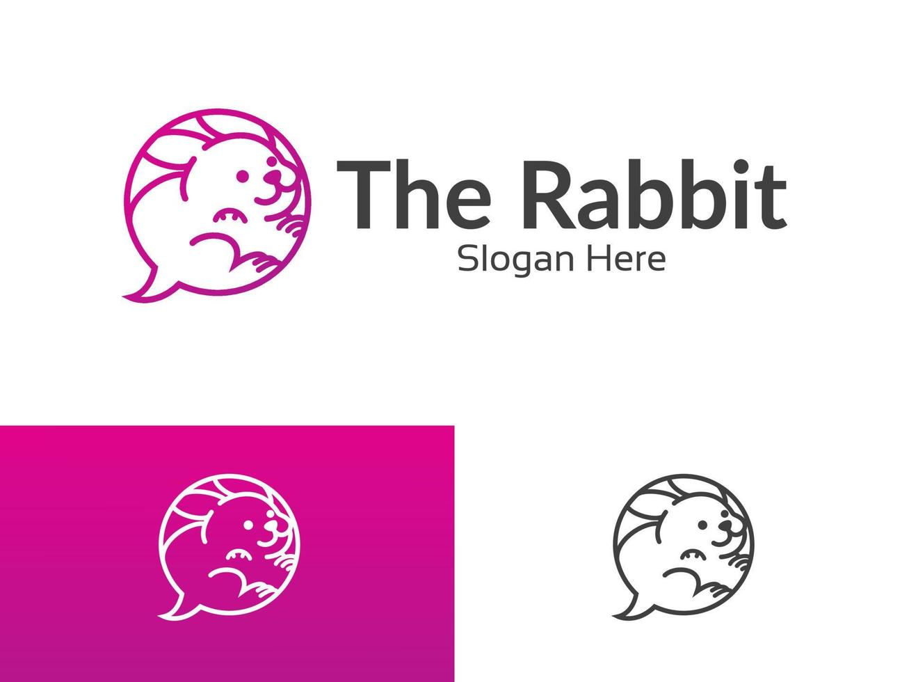 minimaal konijn logo ontwerp vector