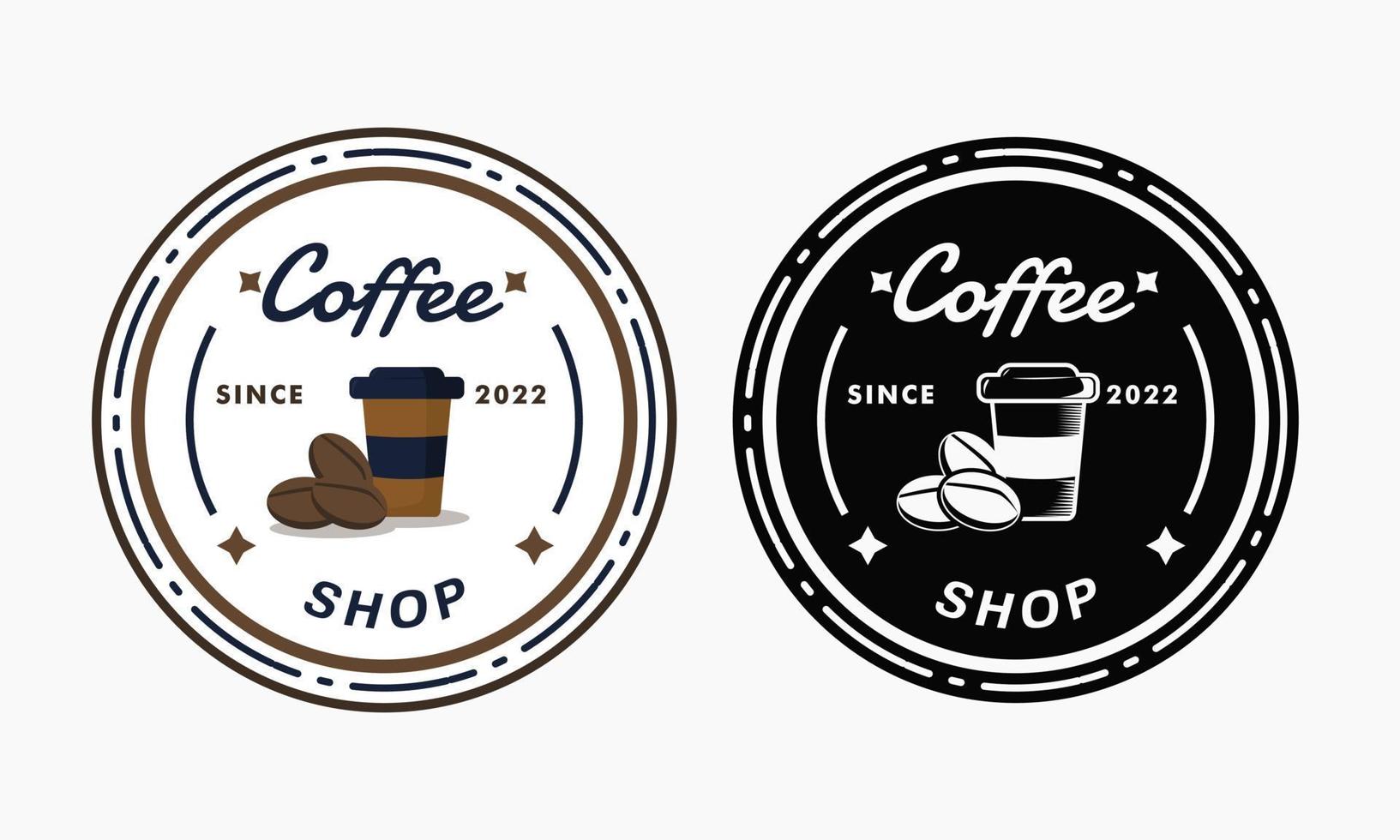 koffie winkel wijnoogst logo vector