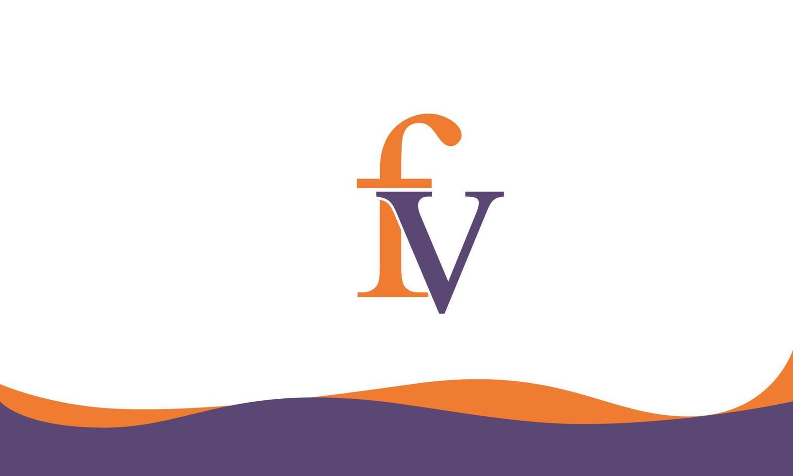 printalfabet brieven initialen monogram logo vf, fv,v en f vector