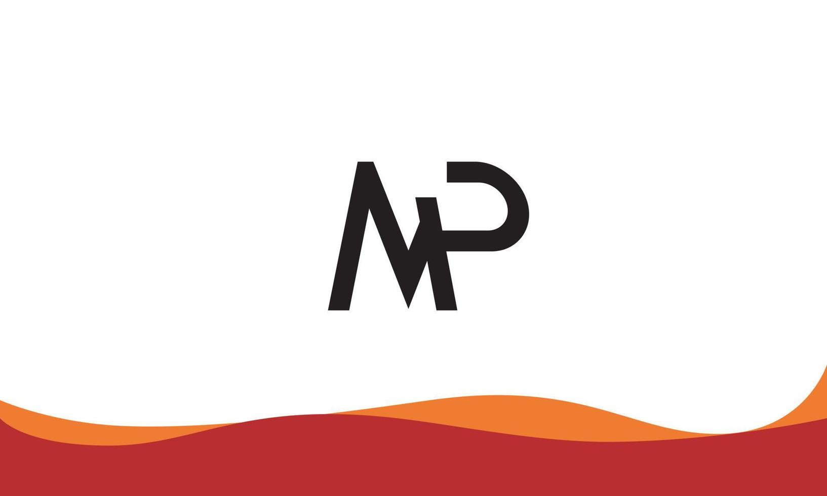 printalfabet brieven initialen monogram logo mp, p.m, m en p vector