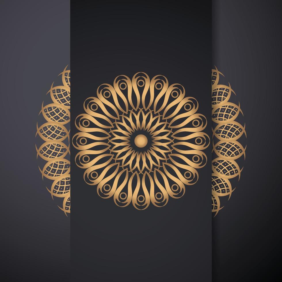 luxe mandala achtergrond met gouden zijnbesk patroon oosten- stijl ornament elegant uitnodiging bruiloft kaart, nodig uit, backdrop Hoes banier, luxe stijl vector illustratie ontwerp kleurrijk