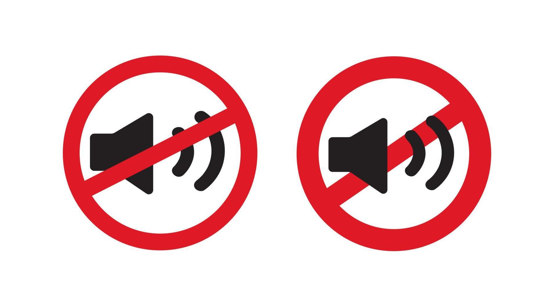 verbod van luid geluid icoon. vector illustratie